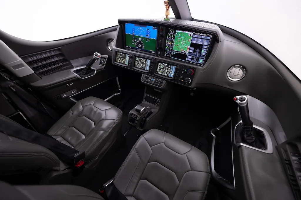 Cabin interior of a 2018 Cirrus SF50 Vision Jet.
