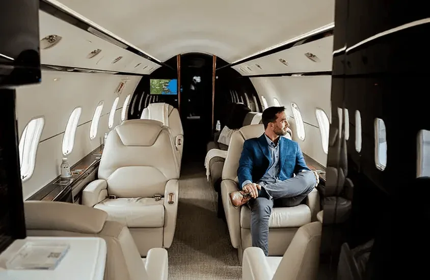 Cabin interior of a Gulfstream.