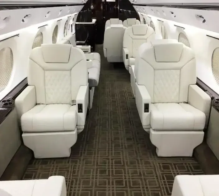 Cabin interior of a Gulfstream.