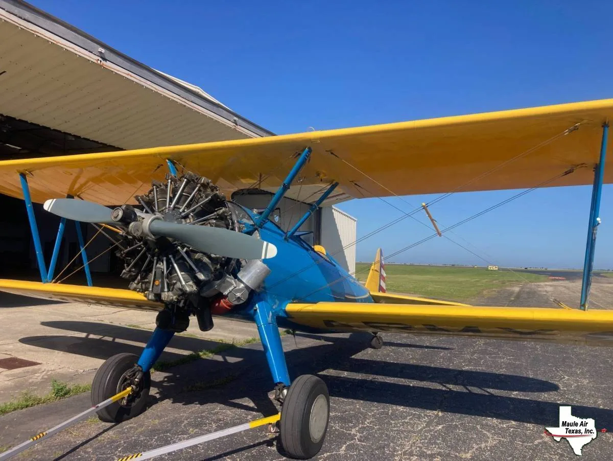 Exterior view of a 1941 Boeing Stearman - A75N1, PT-17.