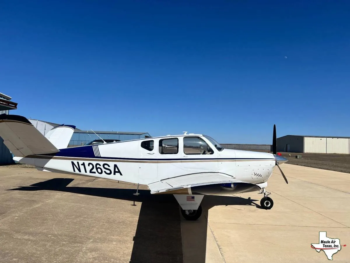 Exterior view of a 1959 Beechcraft K35 Bonanza.