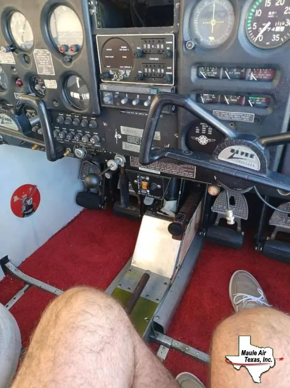 Cockpit and instrument panel of a 1965 Piper PA-28-140.