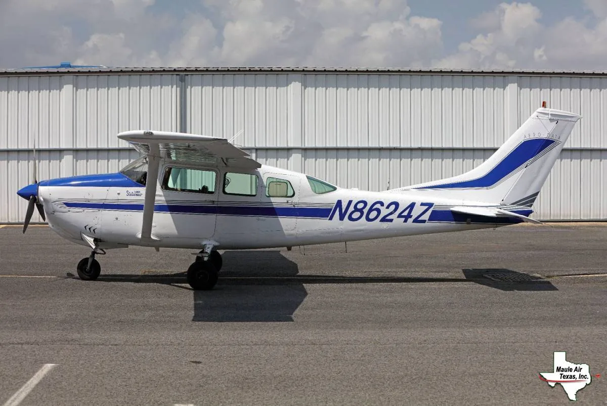 Exterior view of a 1967 Cessna TP206C Turbo Super Skylane.