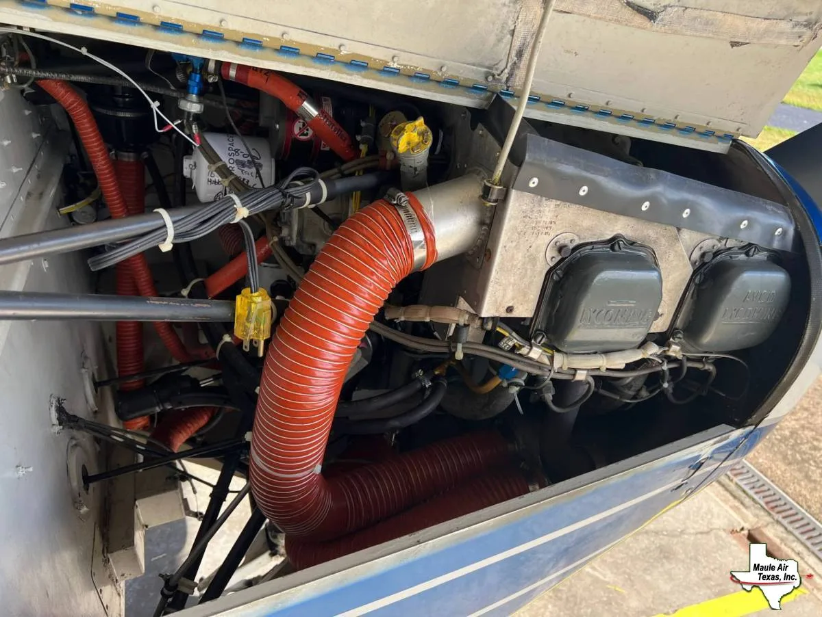 Engine detail of a 1967 Piper Cherokee PA-28-140.