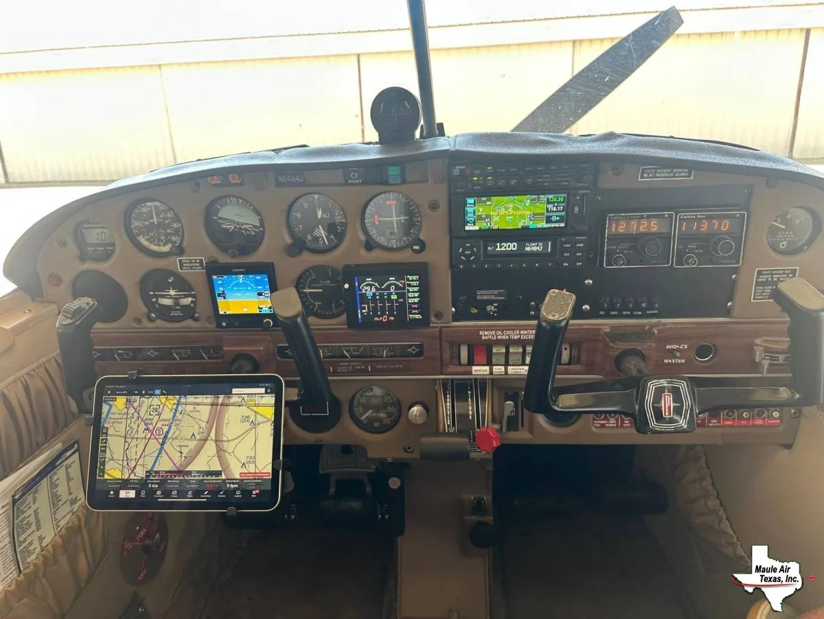 Cockpit and instrument panel of a 1968 Piper PA-28-180 Cherokee.