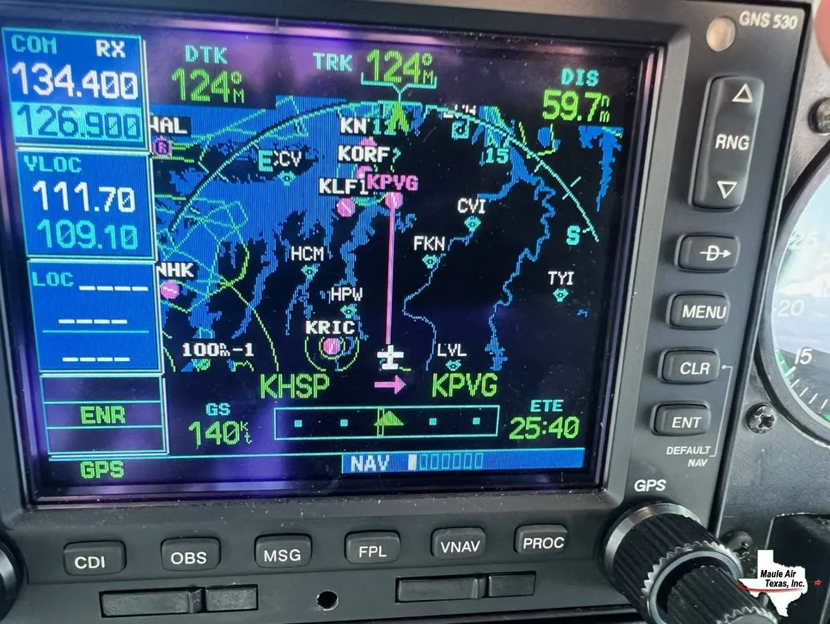 Avionics suite of a 1996 Maule MXT-7-180 Star Rocket.