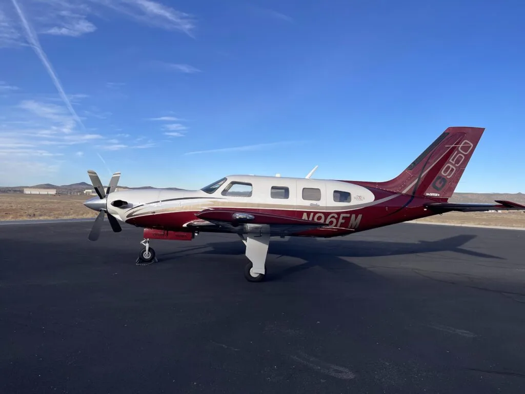 Exterior view of a 2001 Piper Meridian with MAXUS Conversion.