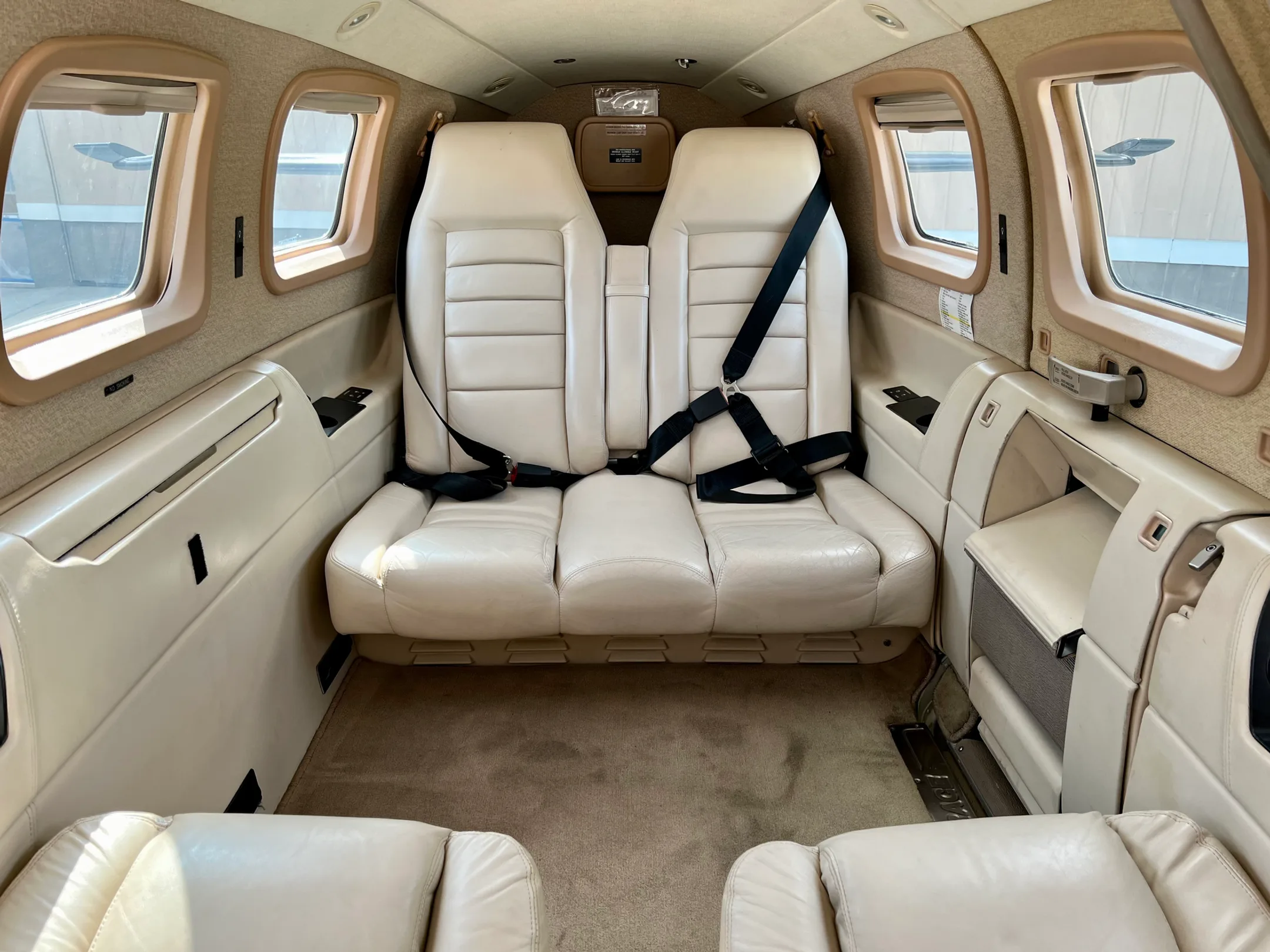 Cabin interior of a 2002 Piper Malibu Mirage.
