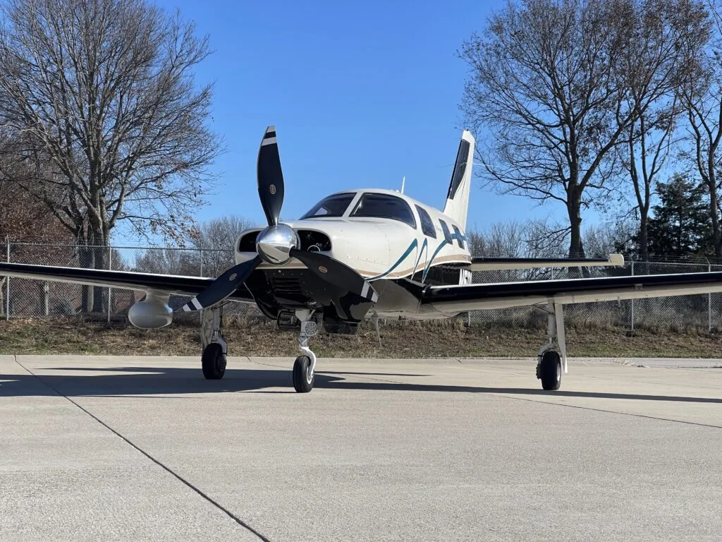Exterior view of a 2011 Piper Malibu Mirage.