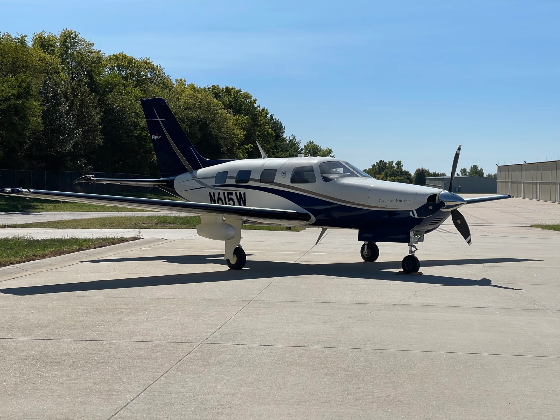 Exterior view of a 2012 Piper Malibu Mirage.