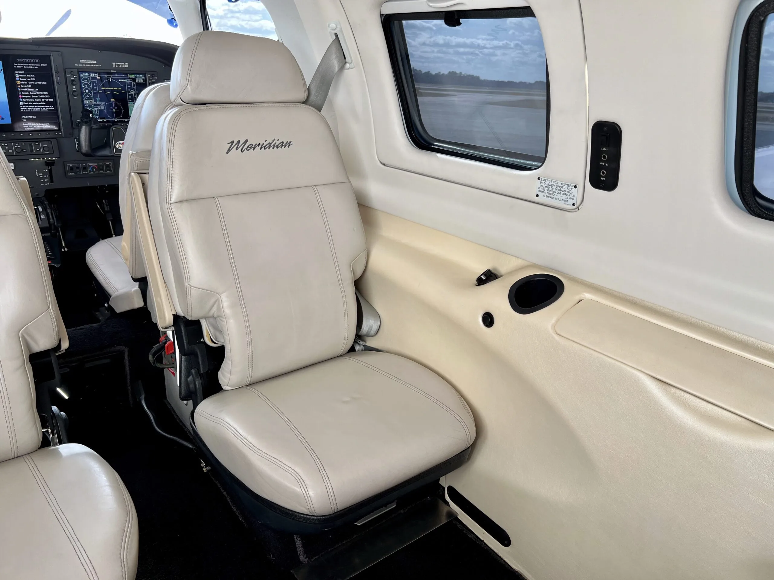 Cabin interior of a 2013 Piper MERIDIAN.