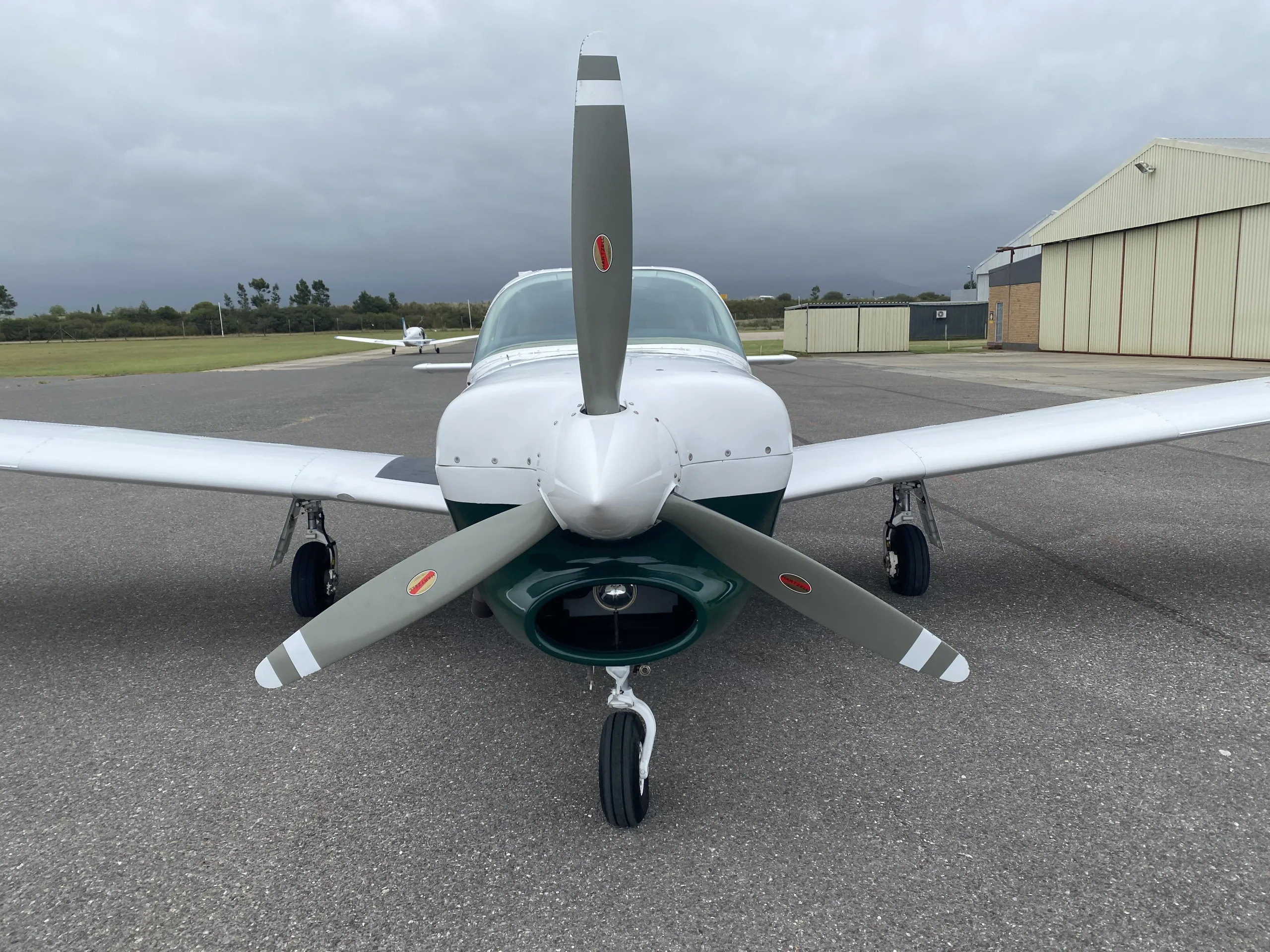 Exterior view of a 1980 Piper Turbo Saratoga SP, ZS-AVE.