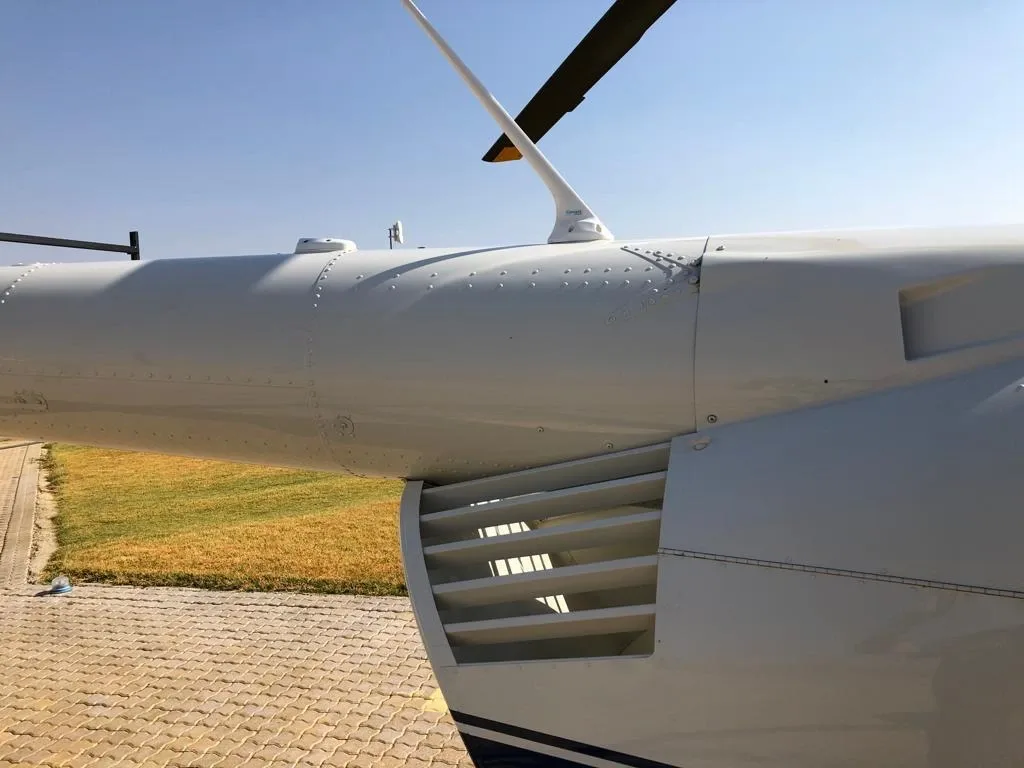 Engine detail of a 2015 Robinson R44 Raven II.