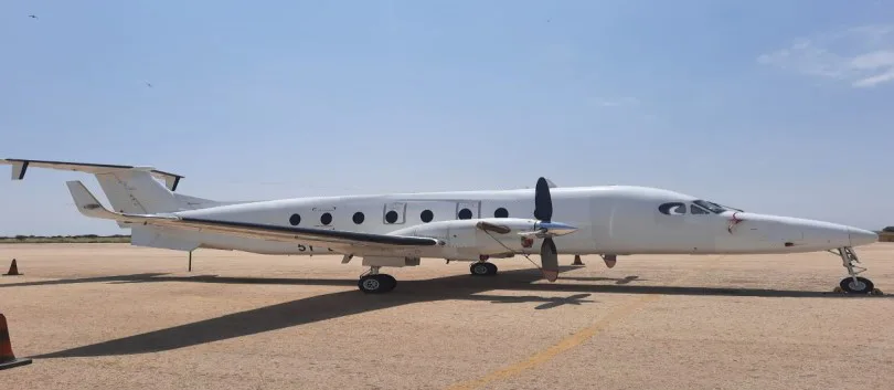 Exterior view of a Beechcraft 1900D.