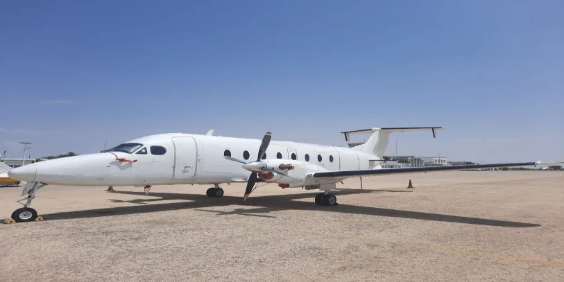Exterior view of a Beechcraft 1900D.