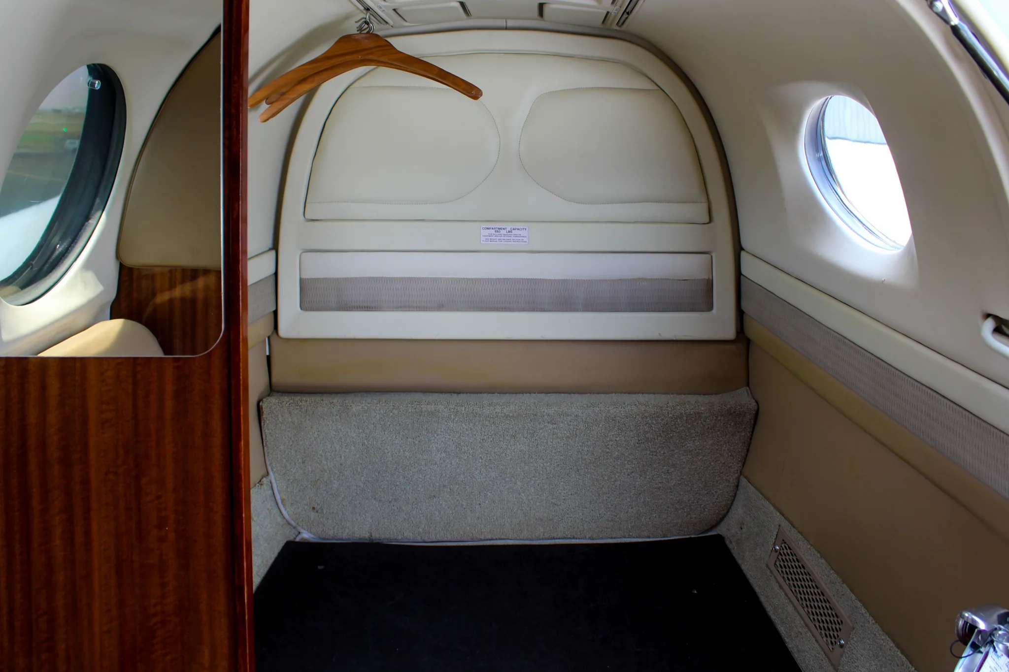 Cabin interior of a Beechcraft King Air 350.