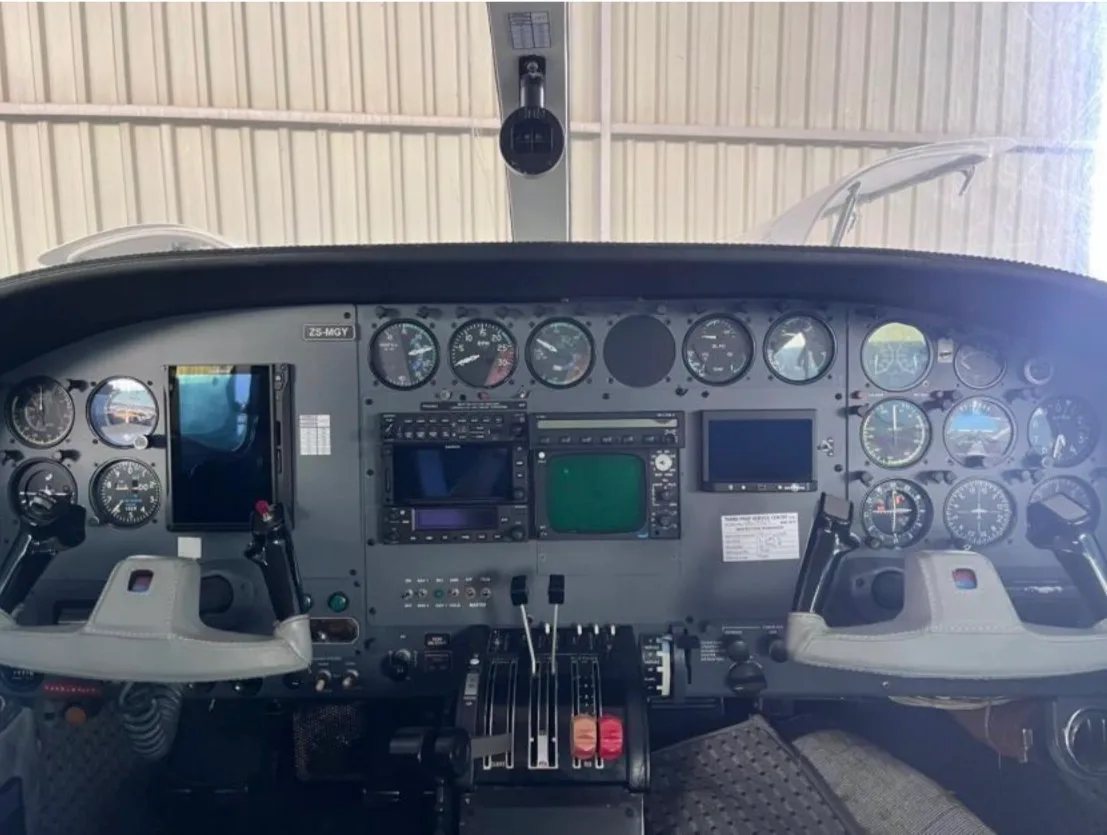 Cockpit and instrument panel of a 1978 Cessna 402B Businessliner II.