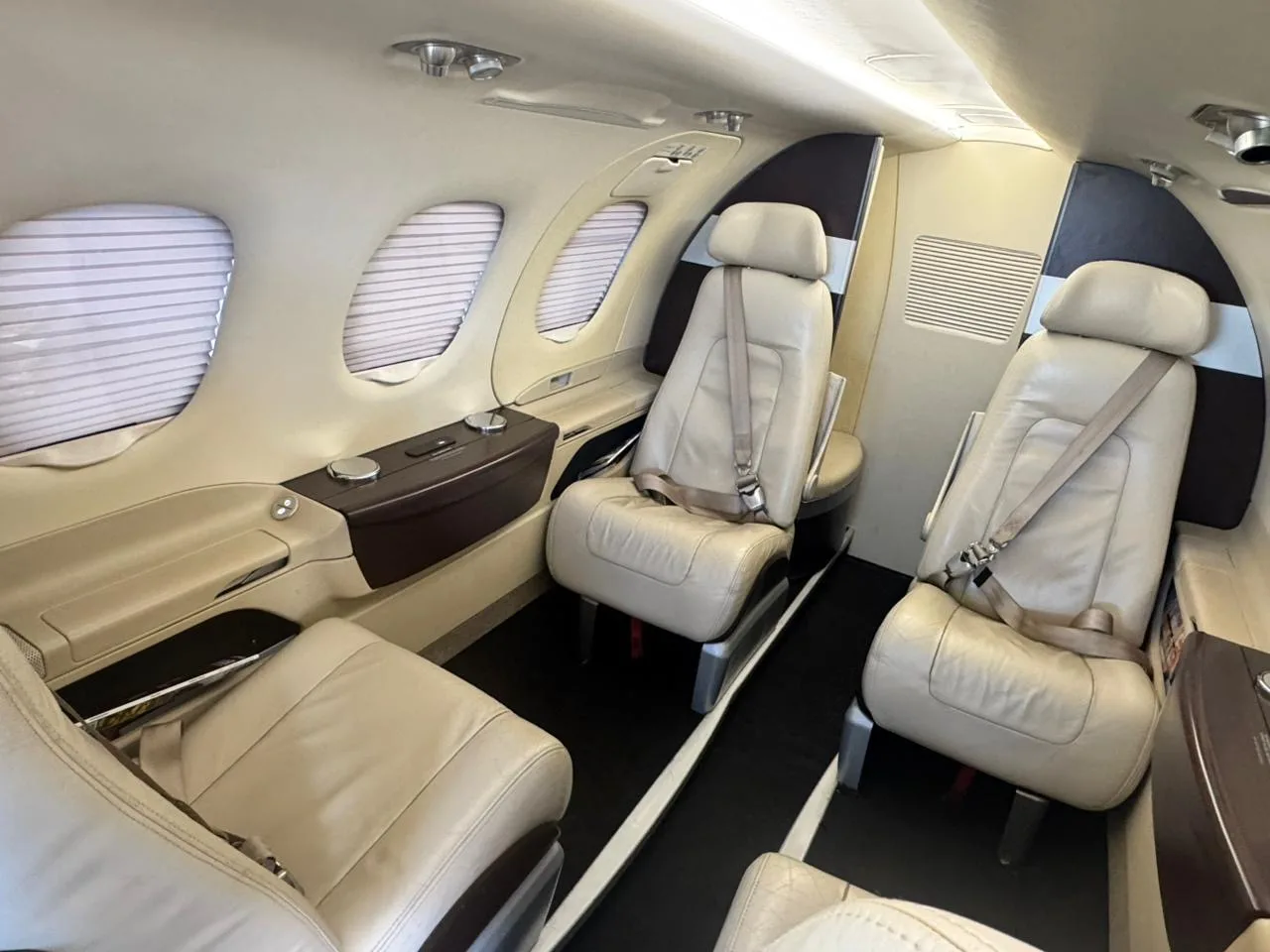 Cabin interior of a 2009 Embraer 100.