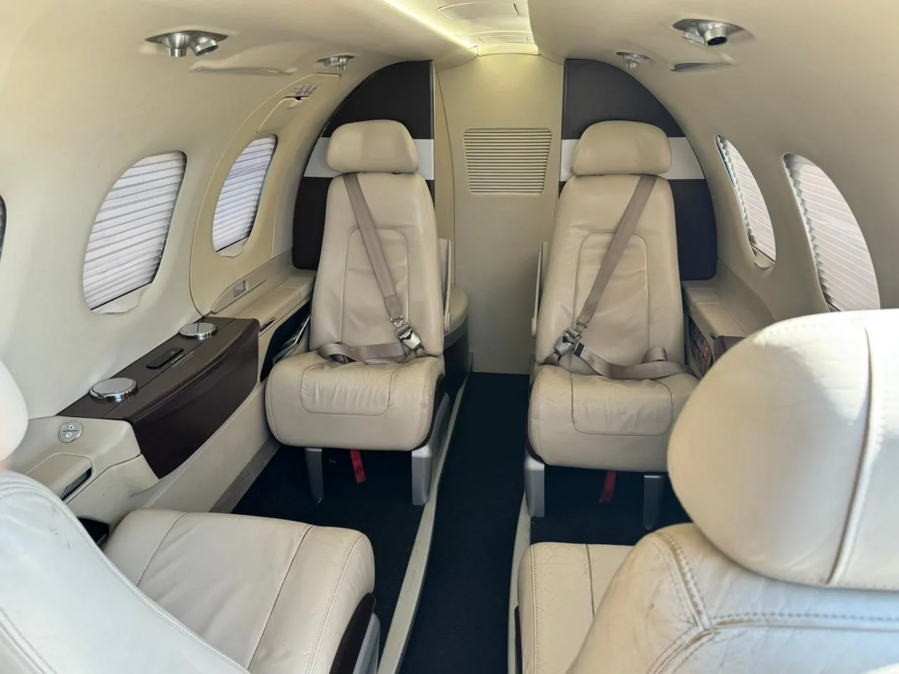Cabin interior of a 2009 Embraer 100.