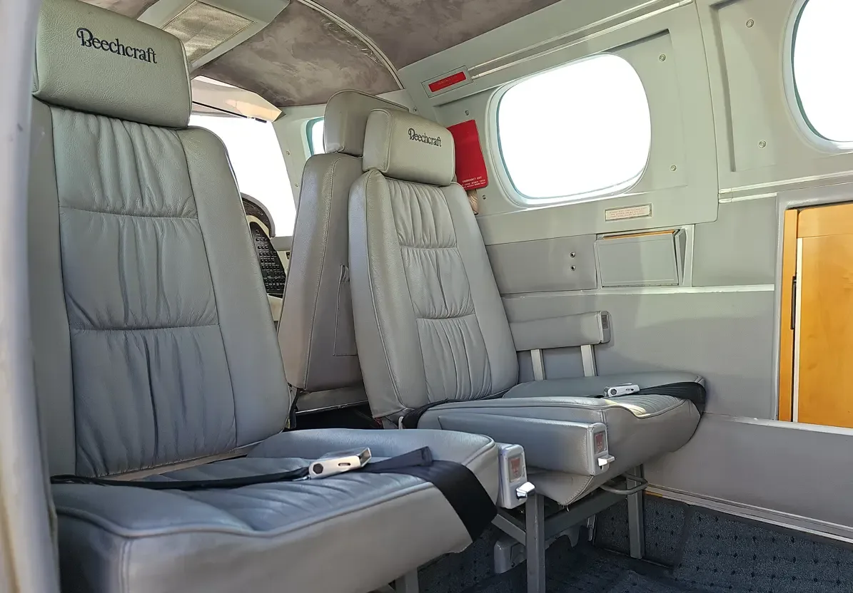 Cabin interior of a 1978 Beechcraft Duke B60.