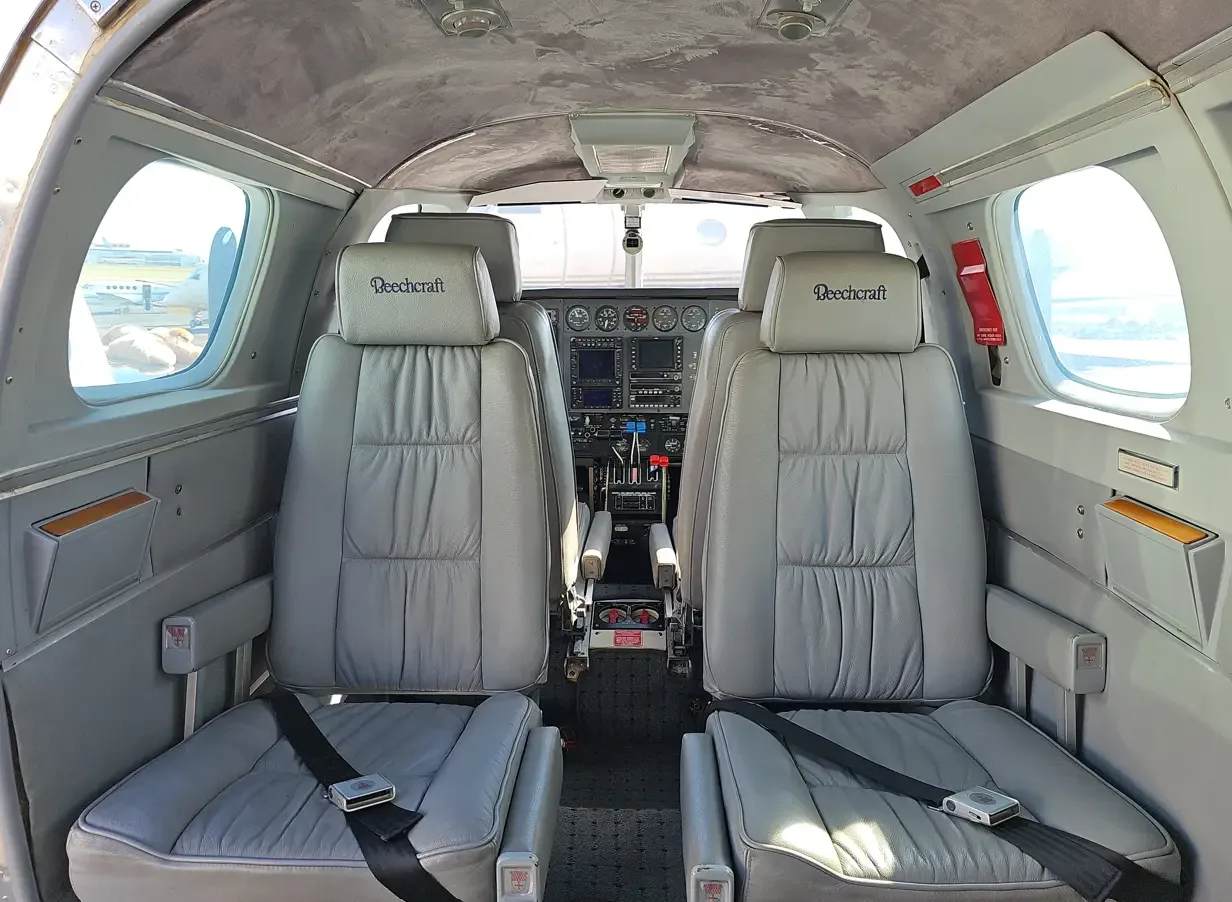 Cabin interior of a 1978 Beechcraft Duke B60.