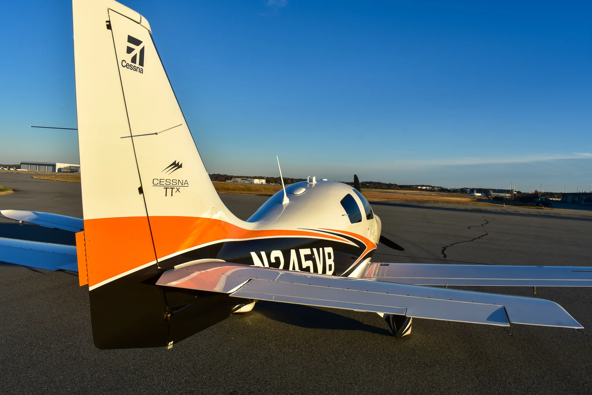 Marketing image of a 2015 Cessna TTX N245VB - $669,000 w/ TTX School.