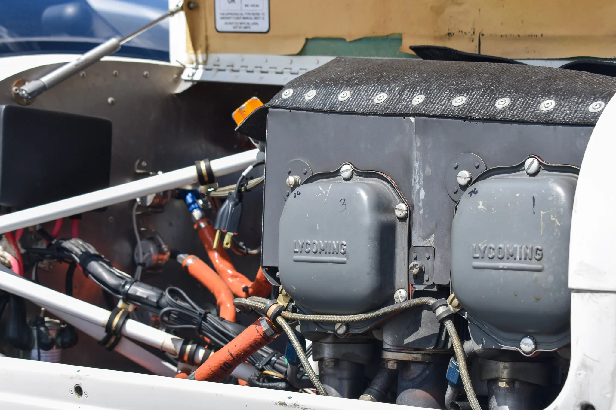 Engine detail of a 2016 Tecnam P2010.