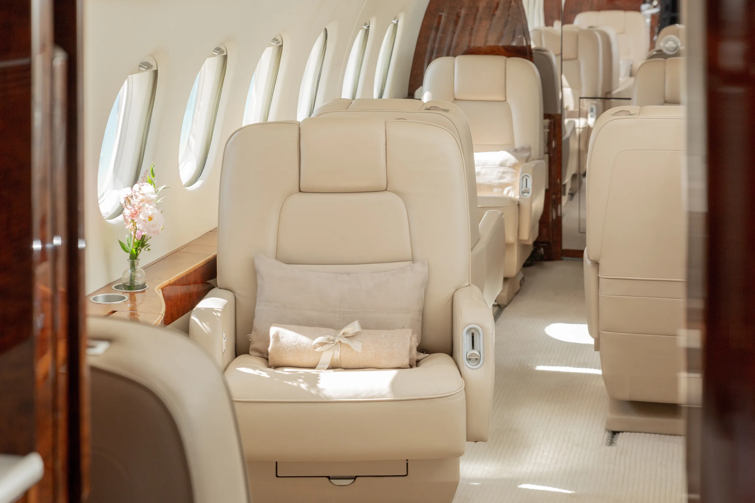 Cabin interior of a 2004 Dassault Falcon 2000EX EZ MSN 039.