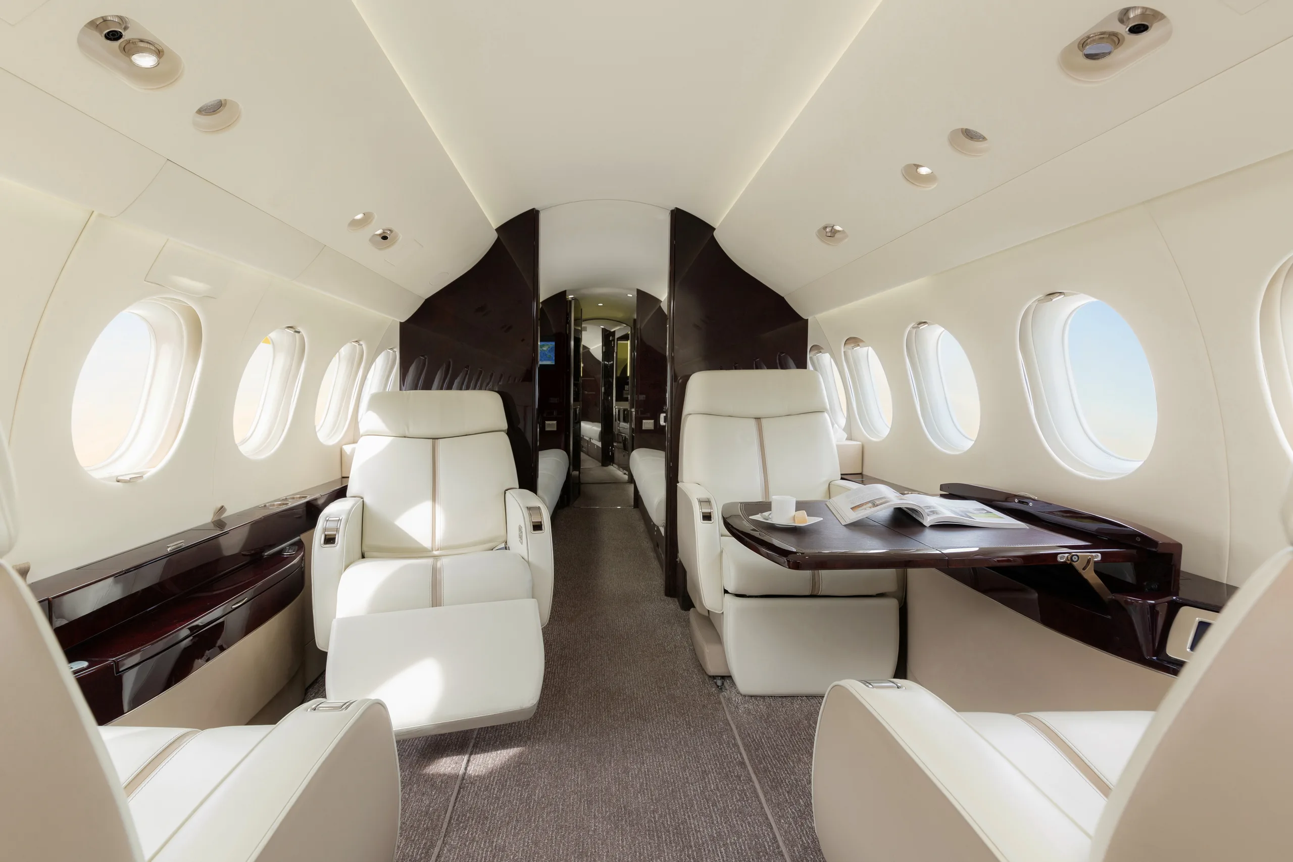 Cabin interior of a 2009 Dassault Falcon 7X MSN 040.