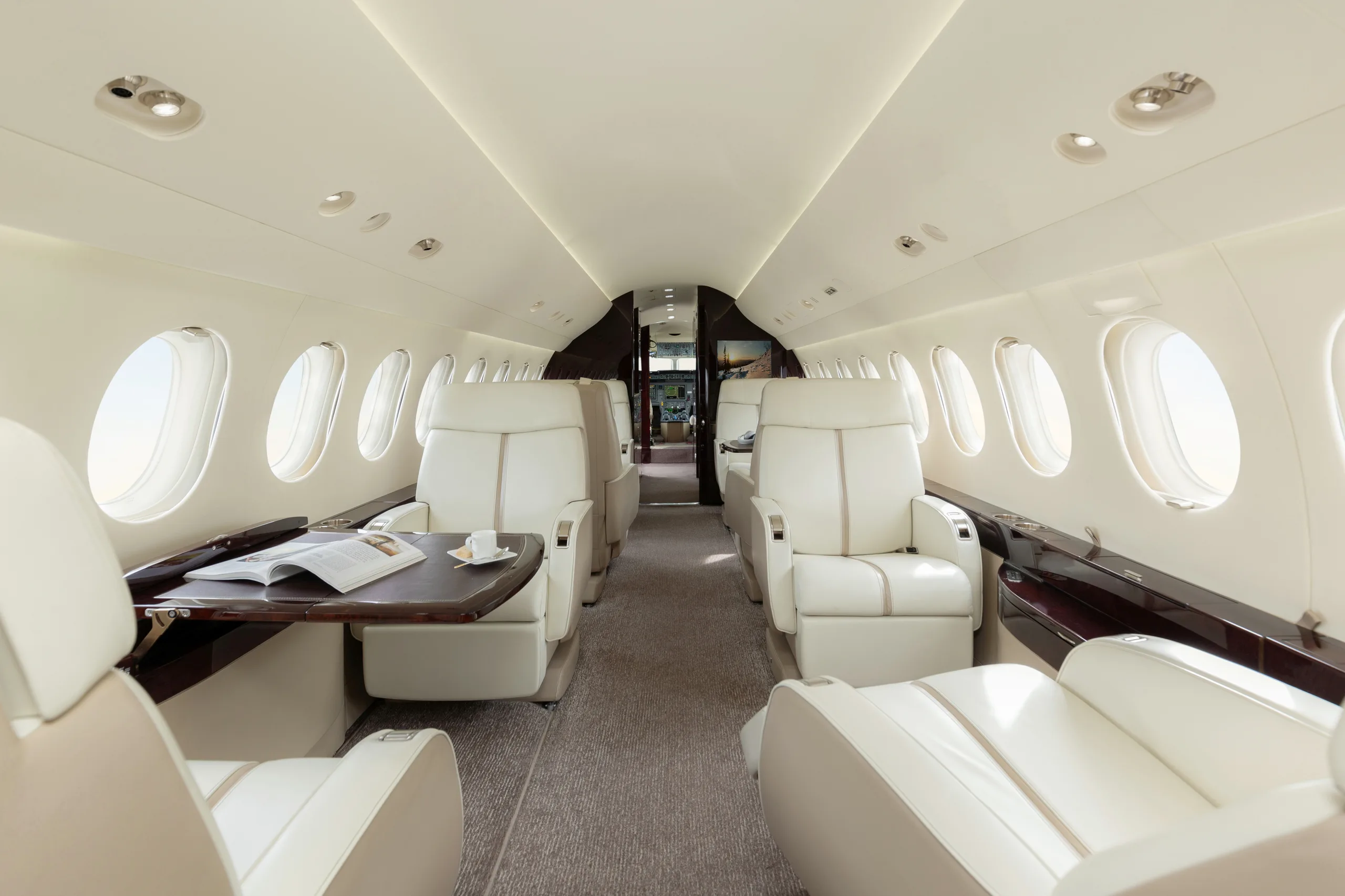 Cabin interior of a 2009 Dassault Falcon 7X MSN 040.