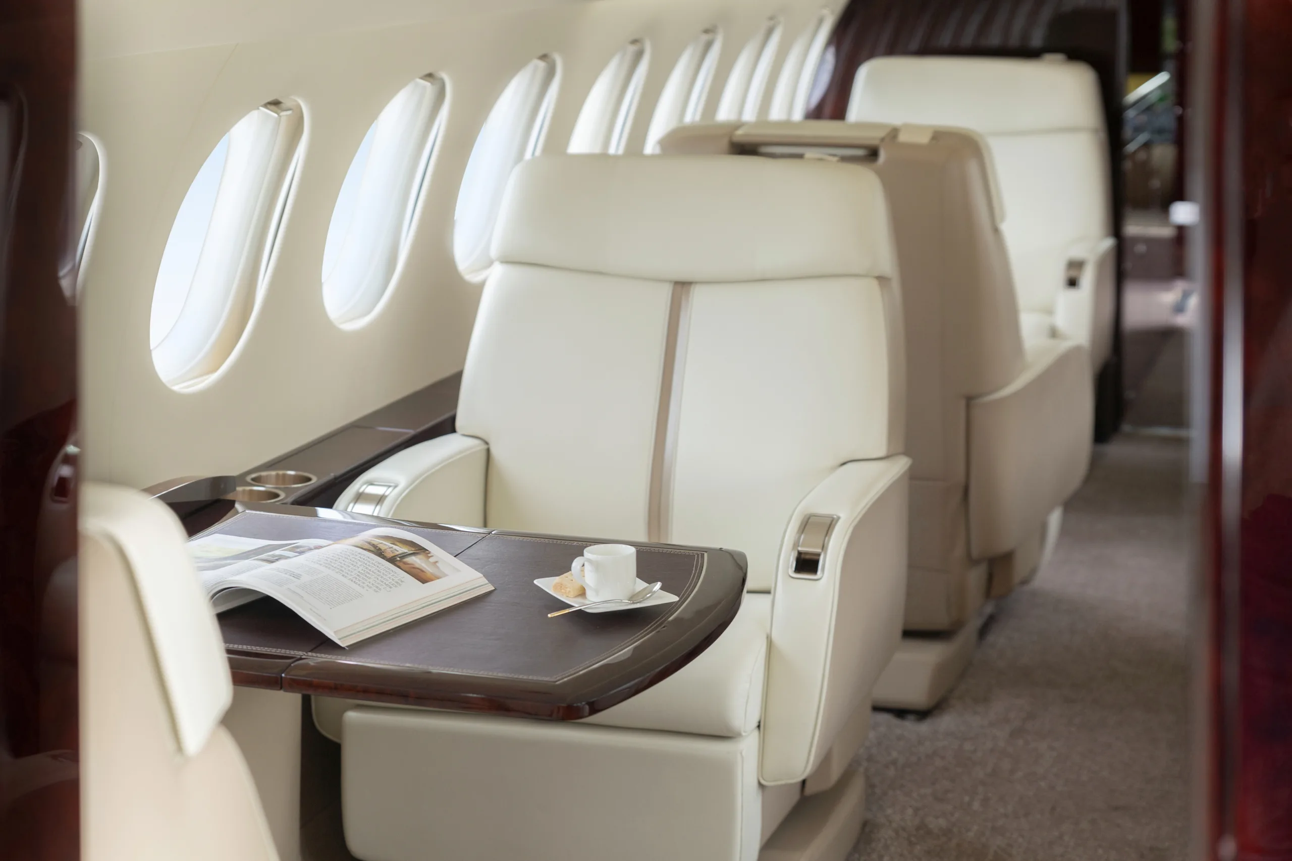 Cabin interior of a 2009 Dassault Falcon 7X MSN 040.