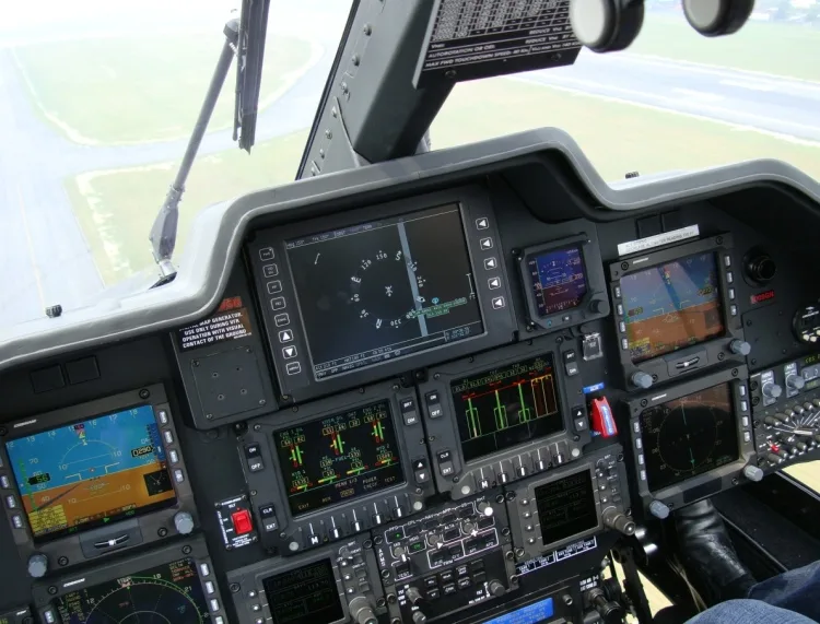 Cockpit and instrument panel of a 2011 Aircraft Agusta 109SP GrandNew.