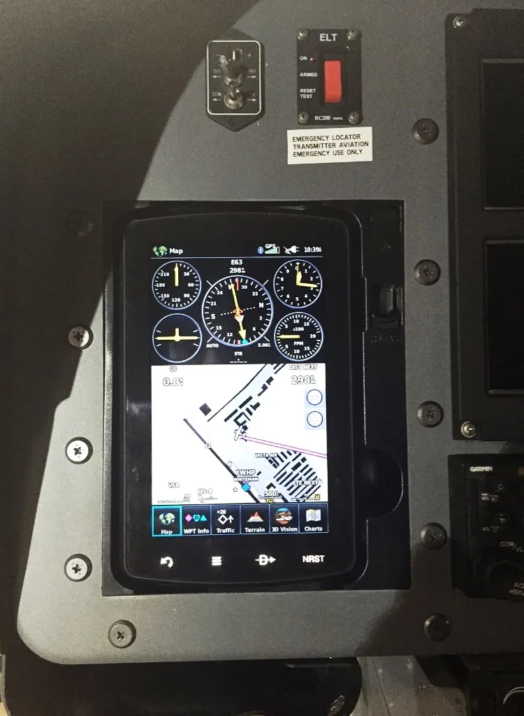 Cockpit and instrument panel of a 2007 Aircraft EC120B.