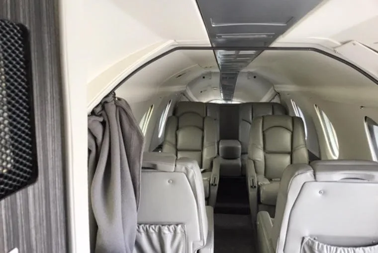 Cabin interior of a 1981 Dassault Falcon 100 SN 183.