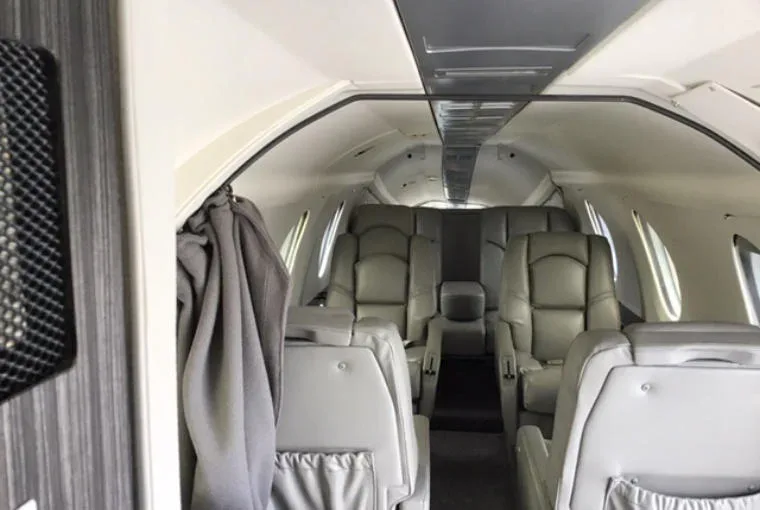 Cabin interior of a 1981 Dassault Falcon 100 SN 183.