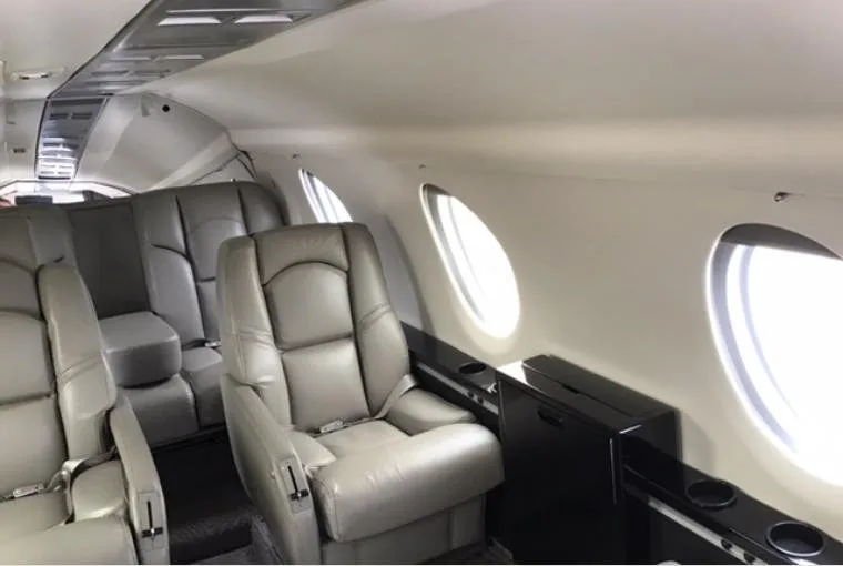 Cabin interior of a 1981 Dassault Falcon 100 SN 183.