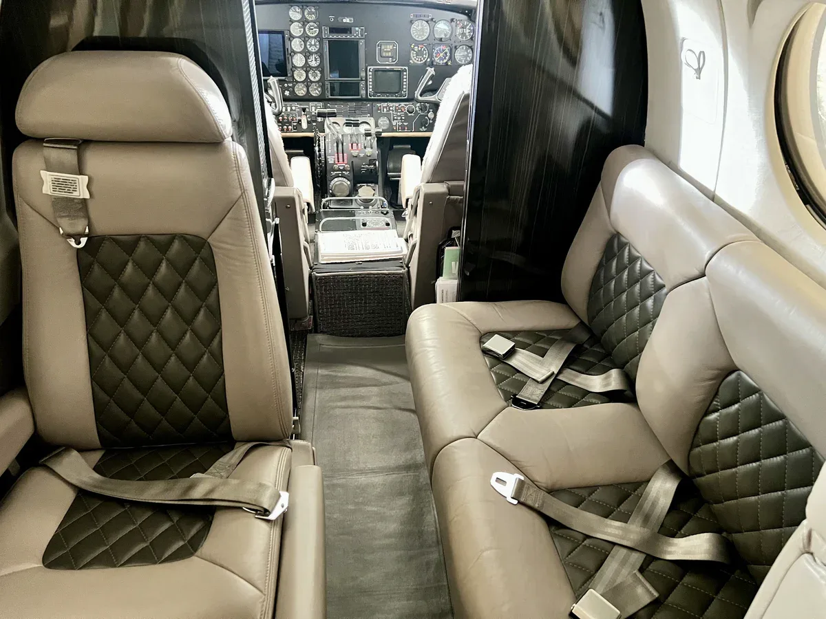 Cabin interior of a 1981 Beechcraft King Air 200 SN.