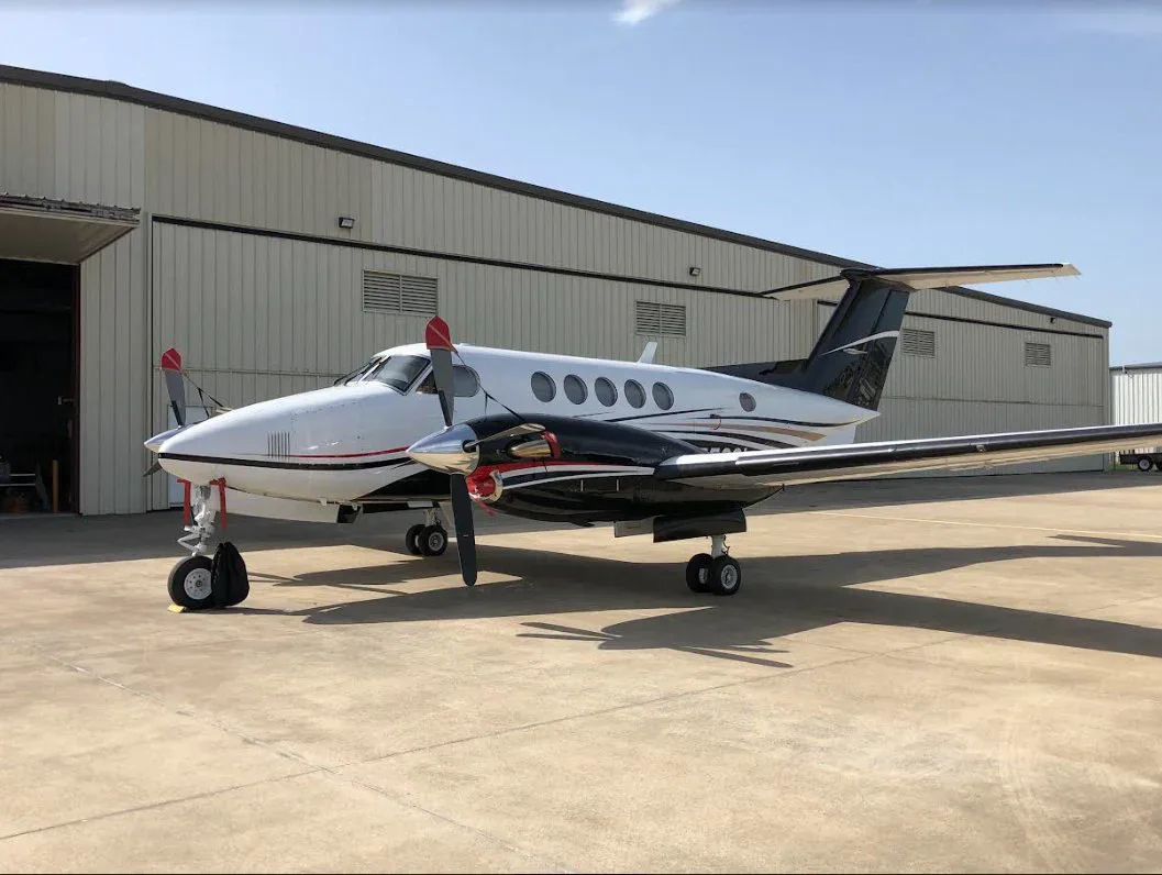 Exterior view of a 1981 Beechcraft King Air 200 SN, N550GL.