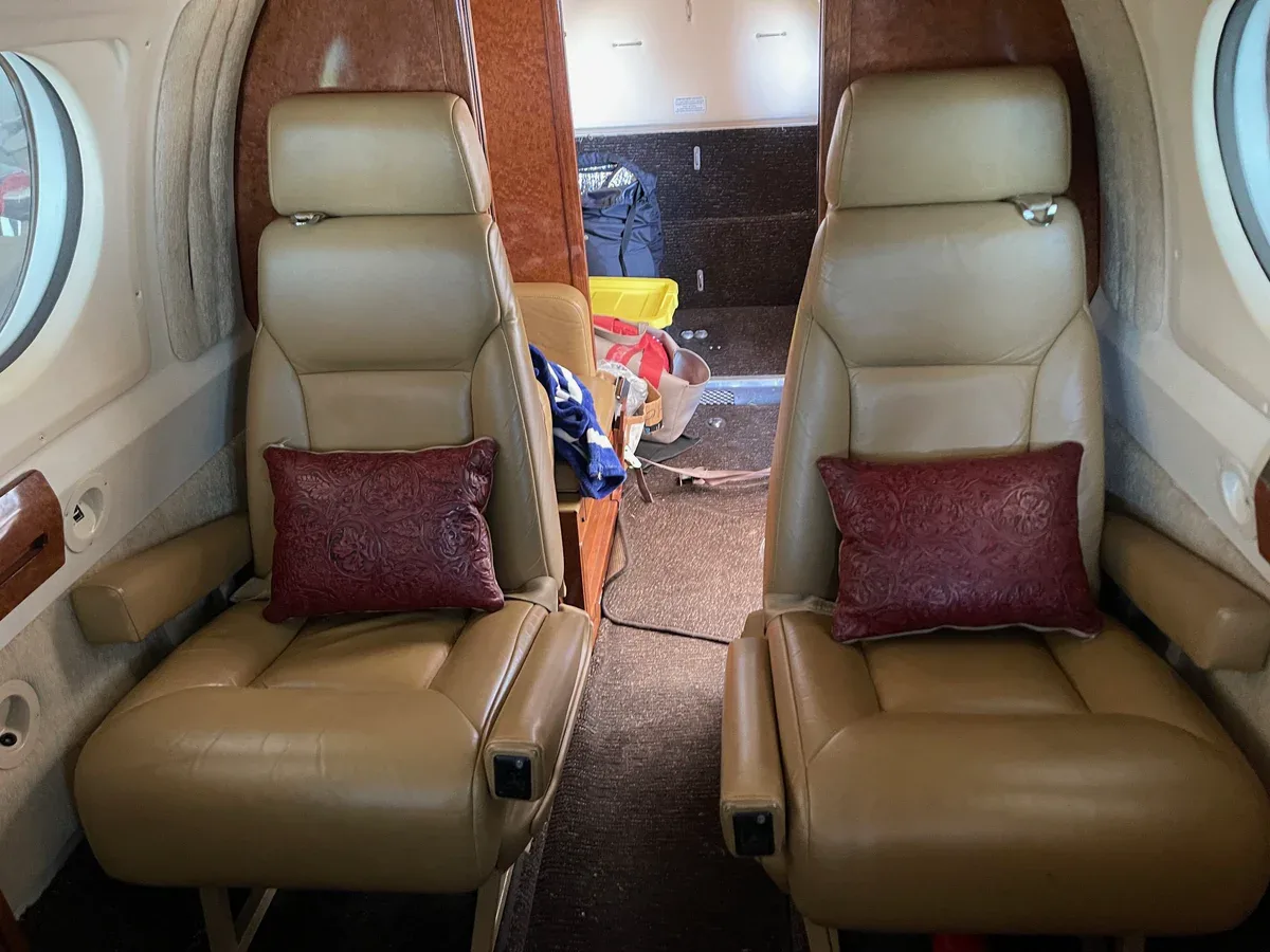 Cabin interior of a 1982 Beechcraft King Air B200 SN.