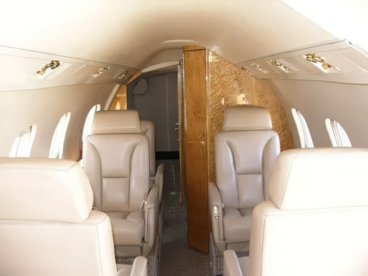 Cabin interior of a 1982 Learjet 55 SN.
