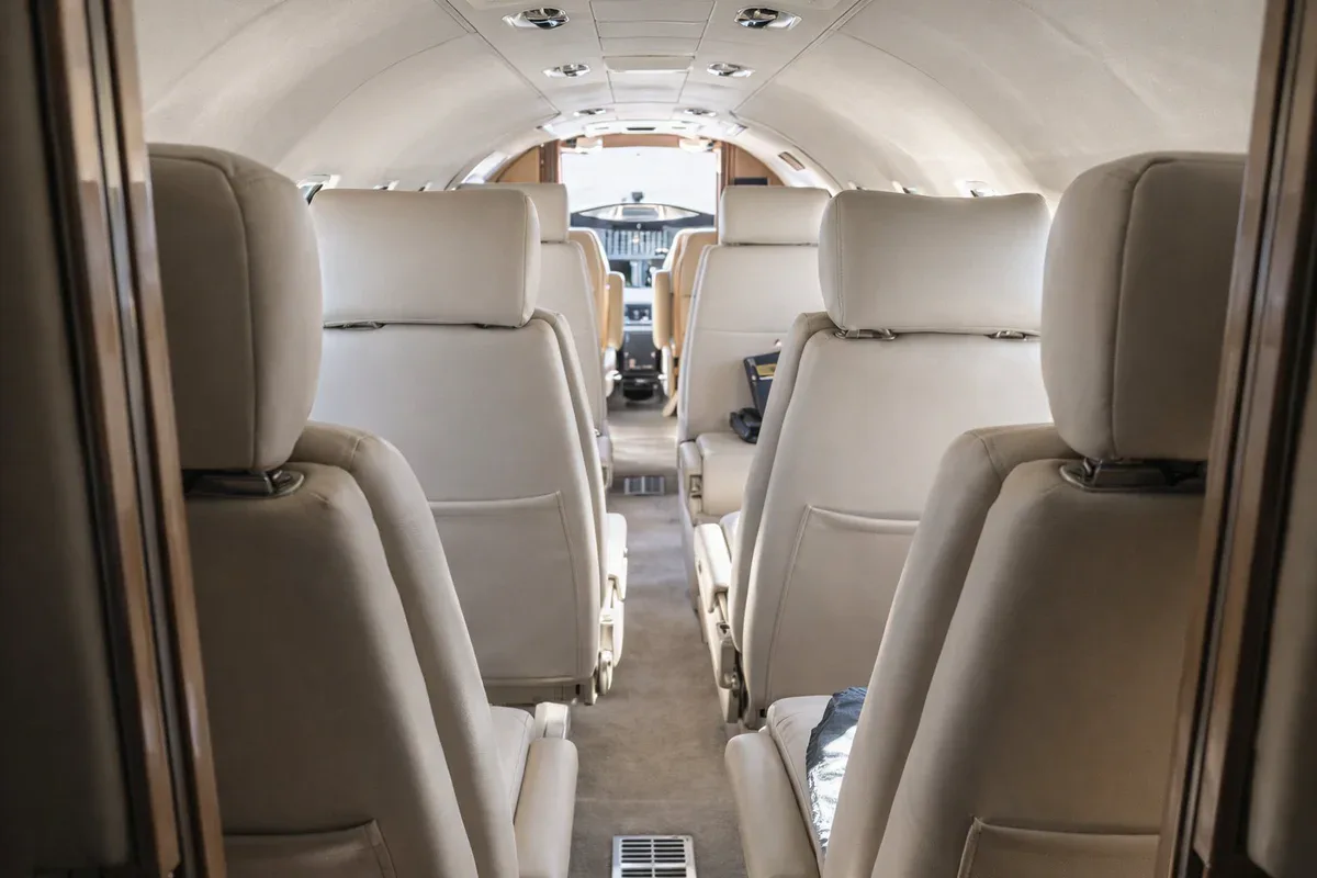 Cabin interior of a 1985 Cessna Citation S/II SN S550-0030.