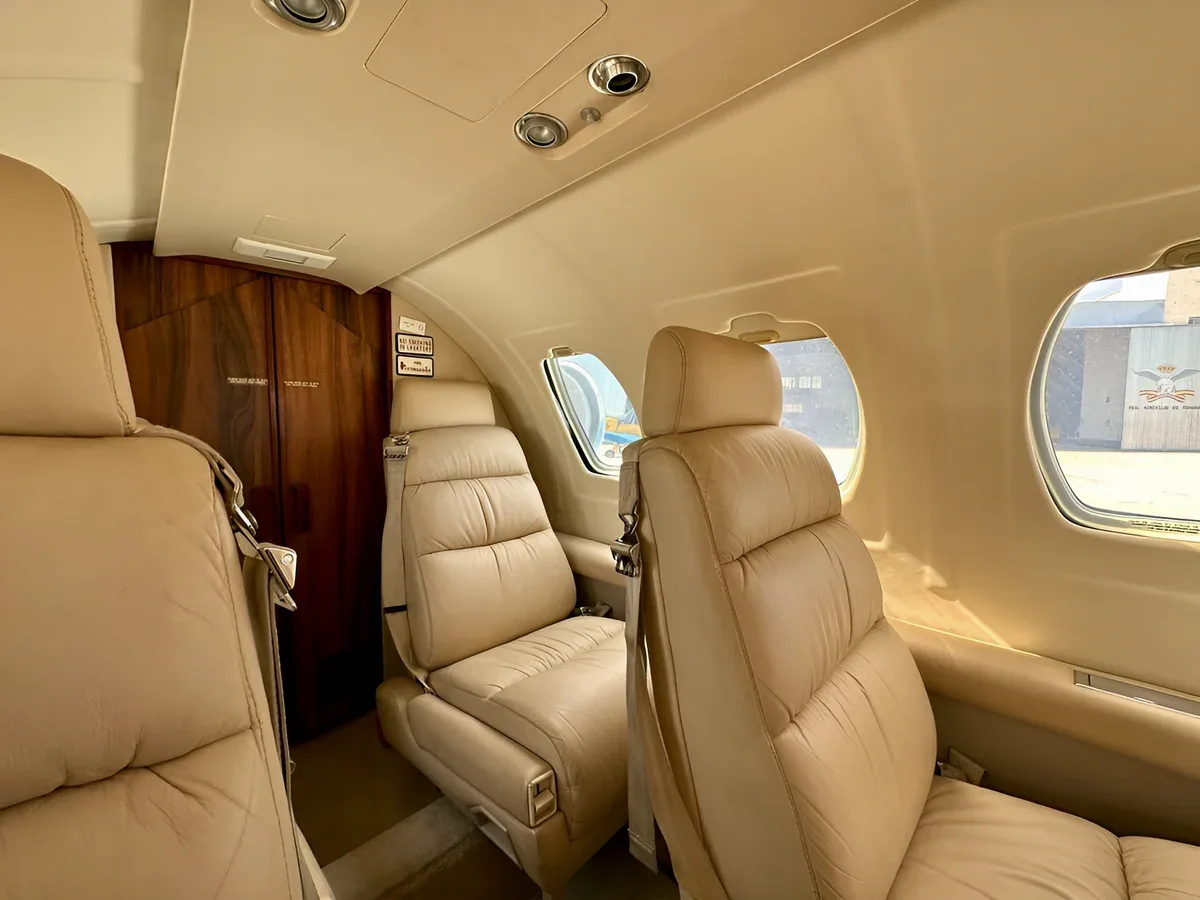 Cabin interior of a 1989 Cessna Citation II SN 550-0601.
