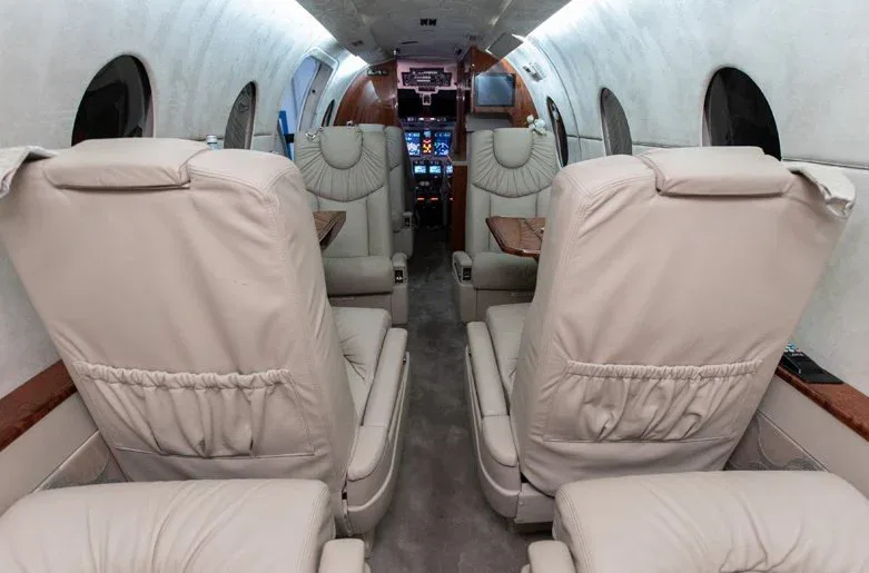 Cabin interior of a 1994 Hawker 400XPR SN.