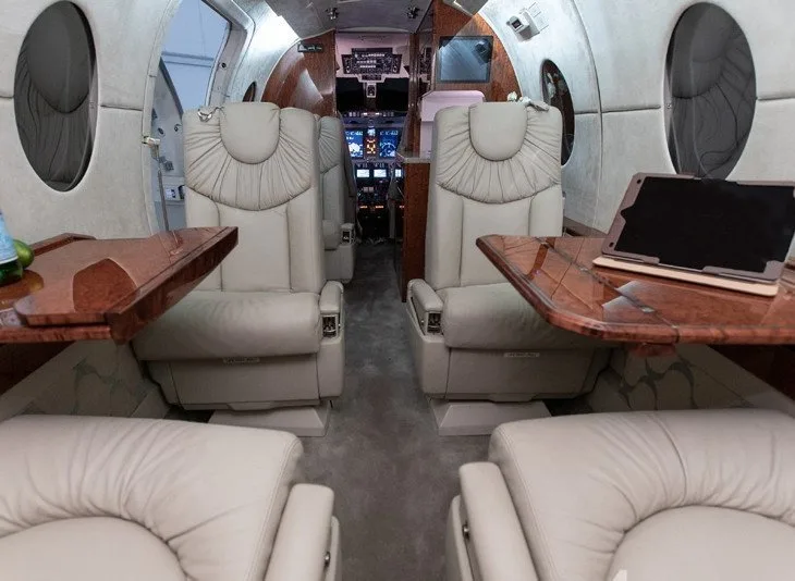 Cabin interior of a 1994 Hawker 400XPR SN.