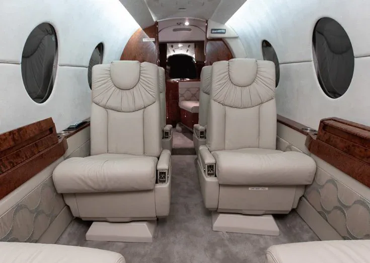 Cabin interior of a 1994 Hawker 400XPR SN.