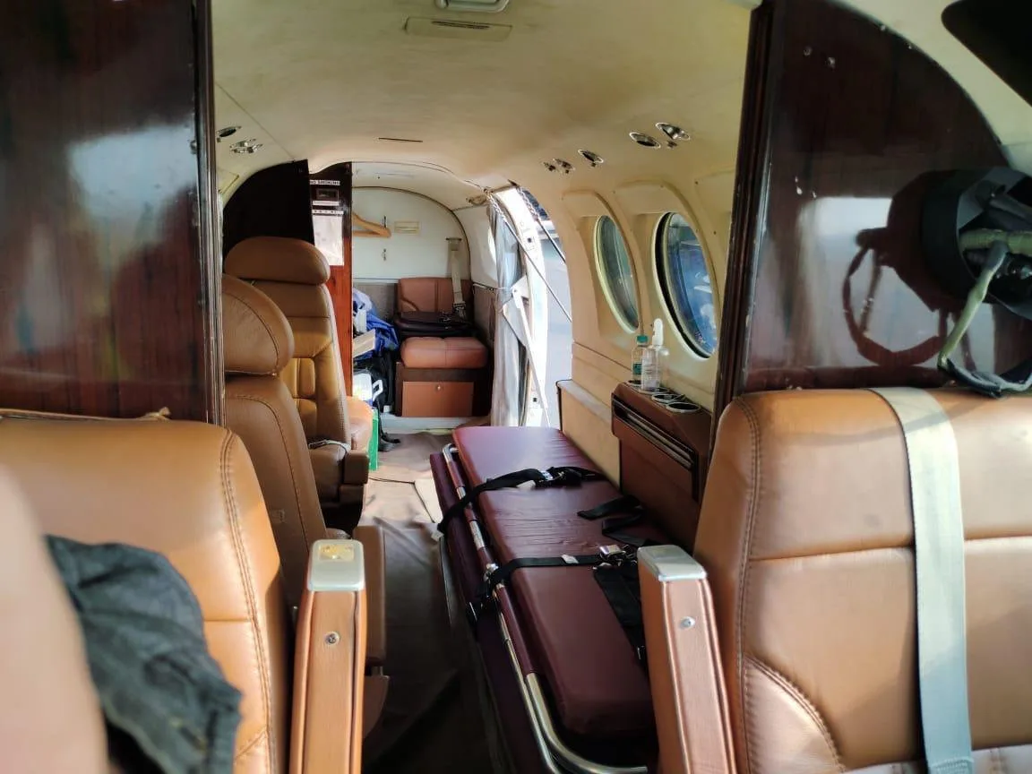 Cabin interior of a 1995 Beechcraft King Air C90B SN.