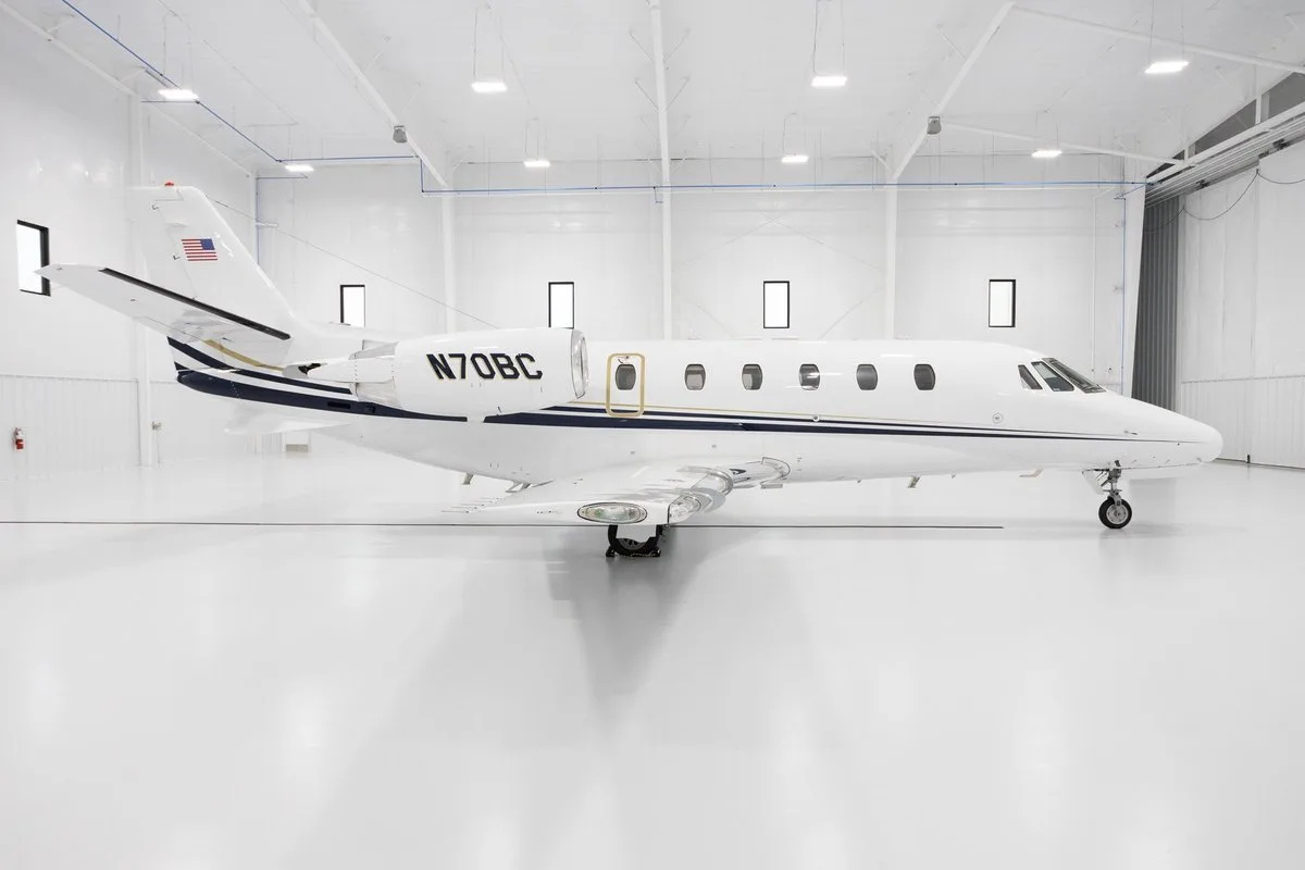 Exterior view of a 2002 Cessna Citation Excel SN 560-5279, N70BC.