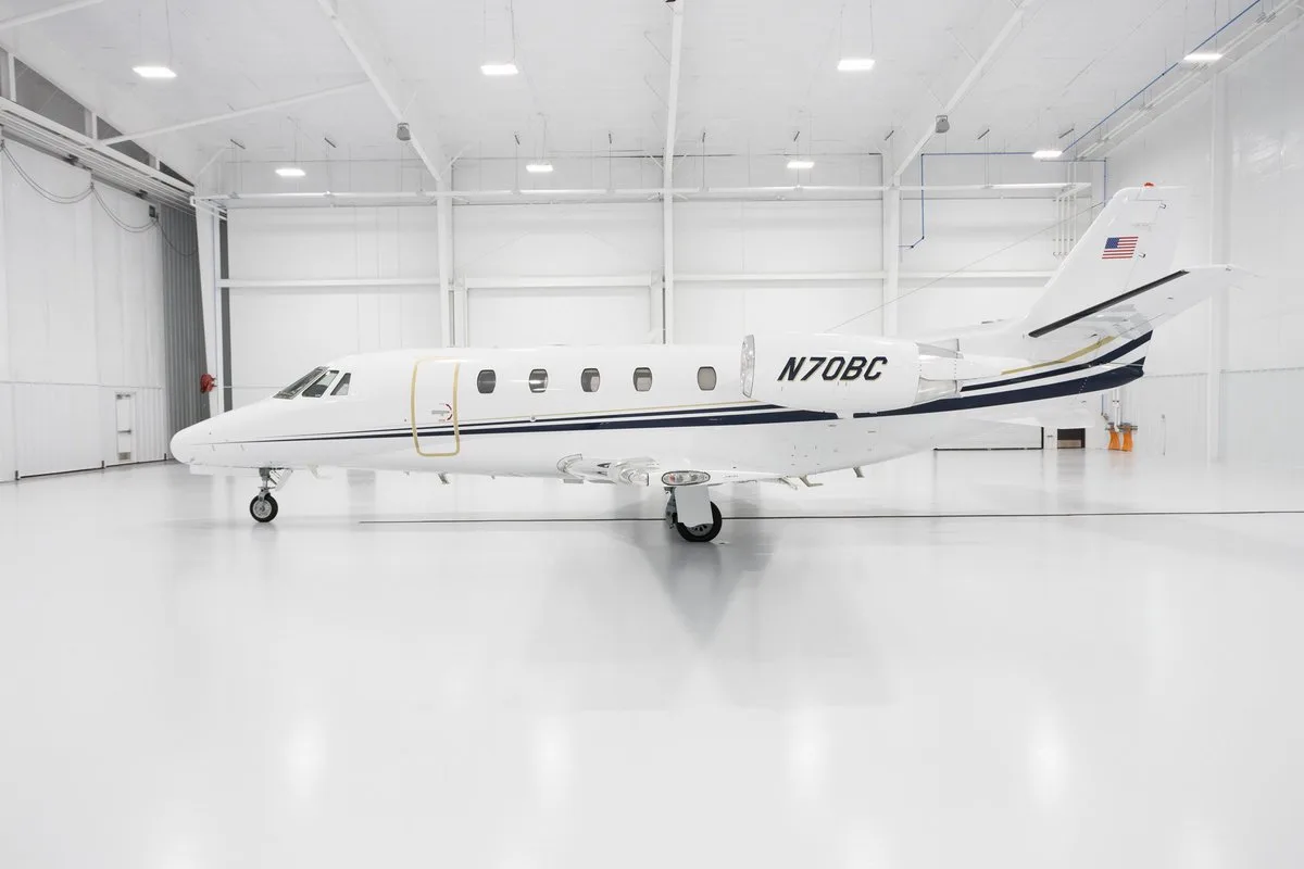 Exterior view of a 2002 Cessna Citation Excel SN 560-5279, N70BC.