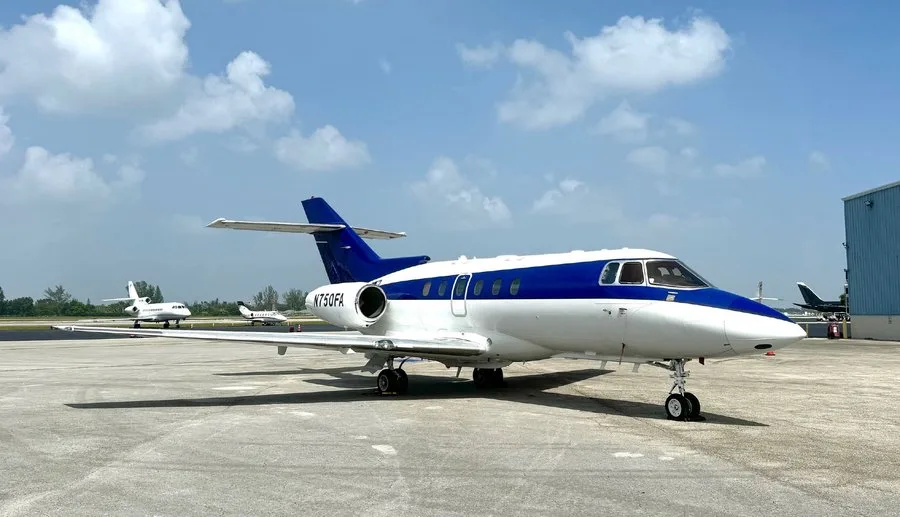 Exterior view of a 2008 Hawker 750.