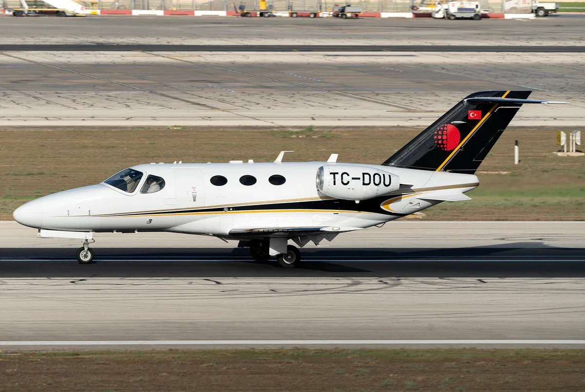 Exterior view of a 2010 Cessna Citation Mustang SN 510-0330, TC-DOU.